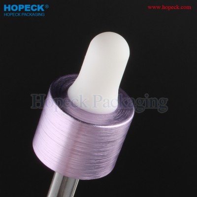 Glass pipette aluminum purple dropper cap 20/410