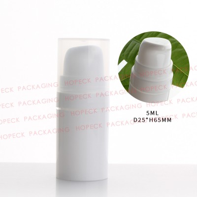 simple style straight round plastic white airless foaming bottle 5ml 10ml 15ml 30ml 50ml 75ml