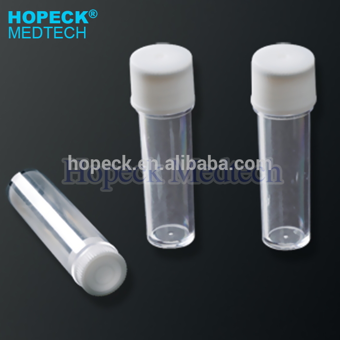 clear round plastic Test Tube(PS flat-bottom) with screw on cap