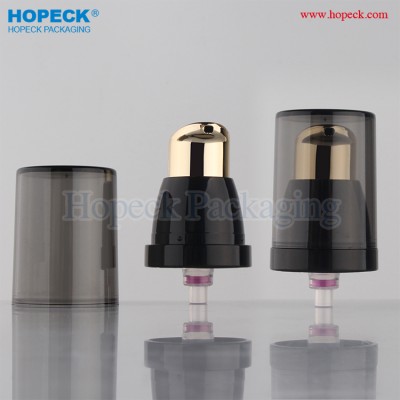 18-410 metalized gold lotion pump with clear black AS cap