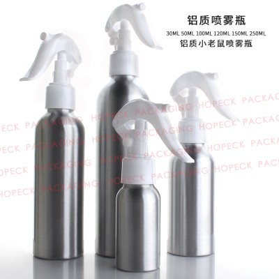 Exquisite aluminum silver round foaming sprayer bottle 30ml 50ml 120ml 150ml 250ml