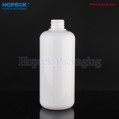 Straight round white PET bottle for shampoo, hand sanitizer 500ml